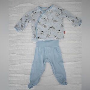 Magnetic Me Light Blue Zebra Print Two-Piece Pajama Set